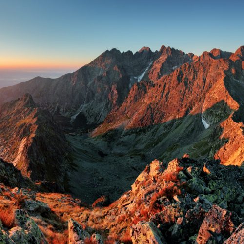 Panorama mountain autumn landscape